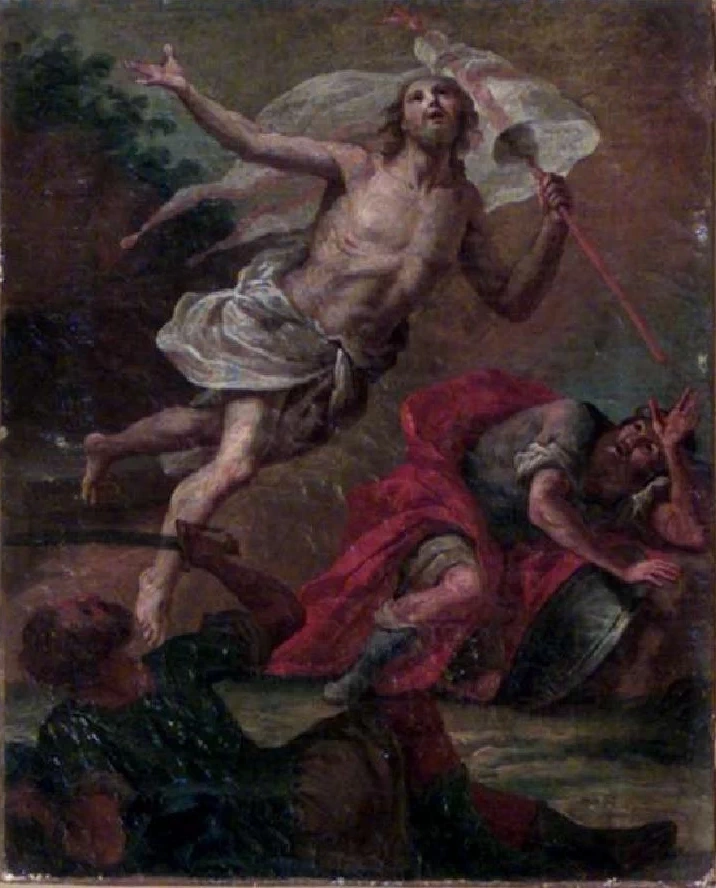 64-Orelli V.A. (1786), Mistero del rosario I glorioso-olio su cuoio